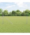 vidaXL Welded Wire Fence with Spikes 50 x 1 m Galvanised Steel Silver