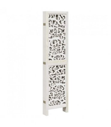 vidaXL Room Divider 6 Panels White Solid Wood Paulownia