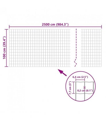 vidaXL Euro Fence Steel 25x1 m Grey