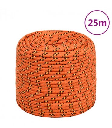 vidaXL Boat Rope Orange 8 mm 25 m Polypropylene