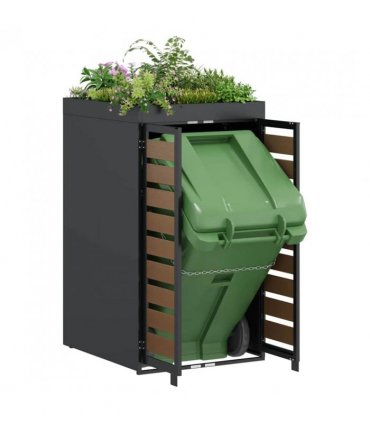 vidaXL Wheelie Bin Storage with Planter Roof for 240L Bin Steel