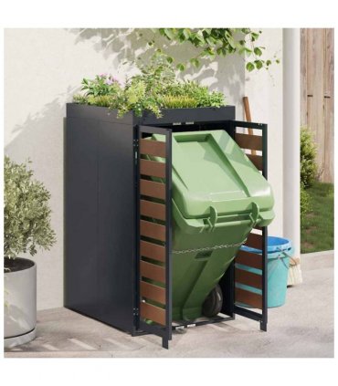 vidaXL Wheelie Bin Storage with Planter Roof for 240L Bin Steel