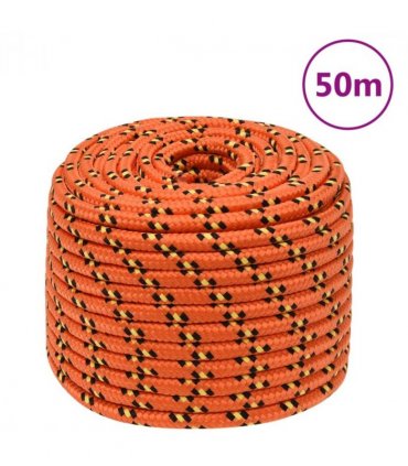 vidaXL Boat Rope Orange 12 mm 50 m Polypropylene