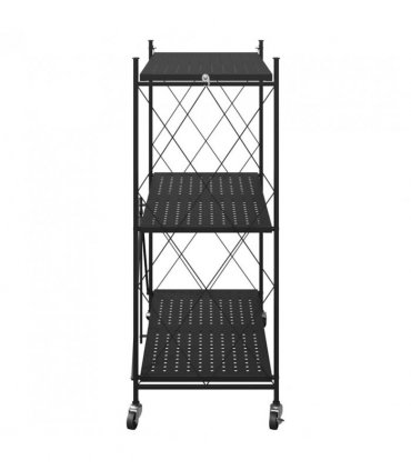 vidaXL Storage Shelf on Wheels Black 71x34x88 cm Steel