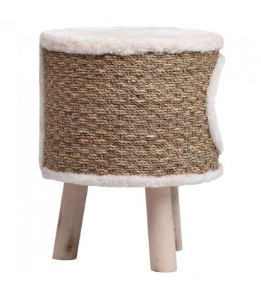 vidaXL Cat House with Wooden Legs 41 cm Seagrass