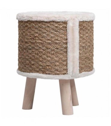 vidaXL Cat House with Wooden Legs 41 cm Seagrass