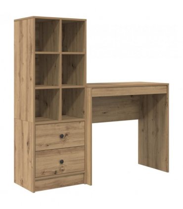 vidaXL Desk with Drawer with Shelf with Storage 2 pcs Artisan Oak
