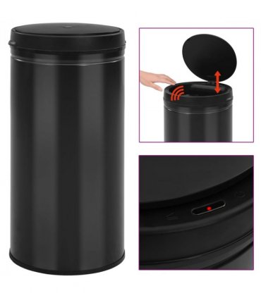 vidaXL Automatic Sensor Dustbin 70 L Carbon Steel Black
