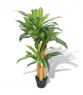 vidaXL Artificial Dracaena Plant with Pot 100 cm Green