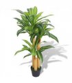 vidaXL Artificial Dracaena Plant with Pot 100 cm Green