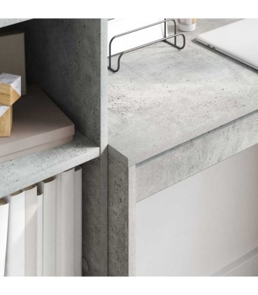vidaXL Desk with Drawer with Shelf with Storage 2 pcs Concrete Grey