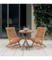 vidaXL Garden Dining Set | Natural Teak | Solid Teak Wood | Compact | Foldable