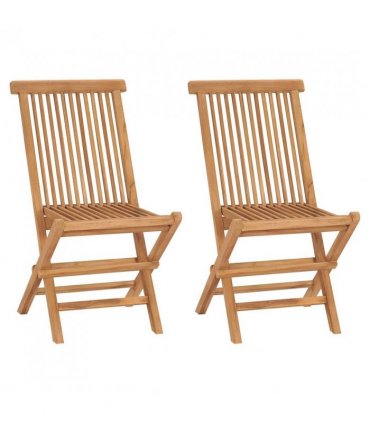 vidaXL Garden Dining Set | Natural Teak | Solid Teak Wood | Compact | Foldable