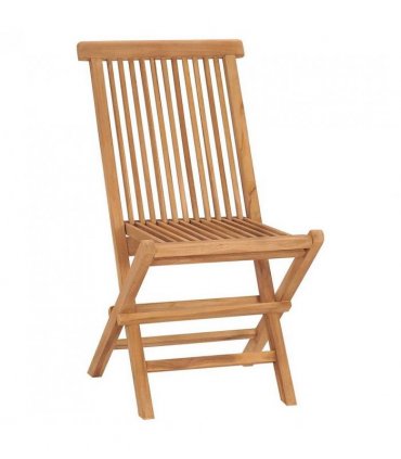 vidaXL Garden Dining Set | Natural Teak | Solid Teak Wood | Compact | Foldable