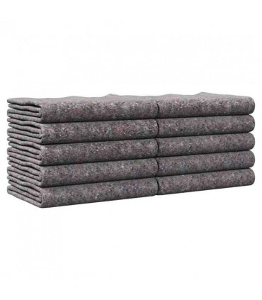 vidaXL Moving Blankets 10 pcs Grey 150 x 200 cm Fabric