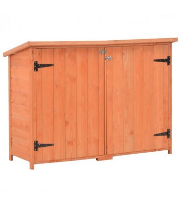 vidaXL Garden Storage Shed | Orange Brown | Wood, Plywood | 128 x 42 x 91 cm