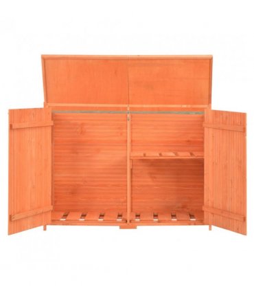 vidaXL Garden Storage Shed | Orange Brown | Wood, Plywood | 128 x 42 x 91 cm