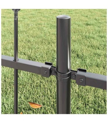 vidaXL Garden Fence 5 pcs Grey 8.5 x 0.6 m Powder-coated Steel
