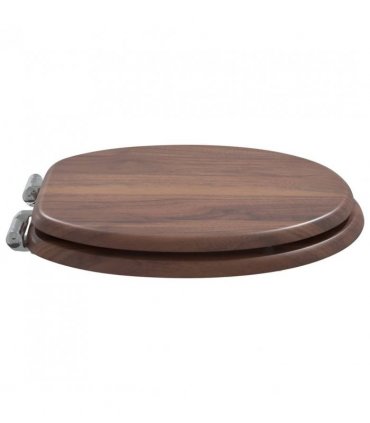 vidaXL Soft-Close Toilet Seat 2 pcs Brown 44 x 38 cm MDF board