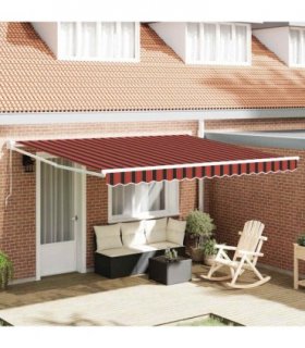 vidaXL Awning Manual Red and Black 350 x 250 x 165 cm Polyester