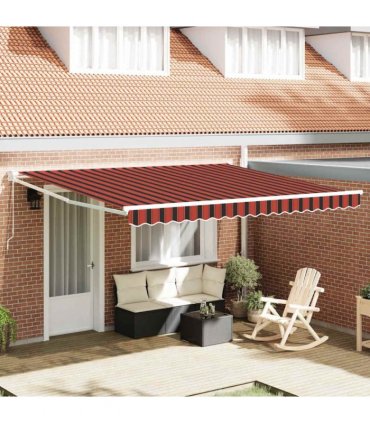 vidaXL Awning Manual Red and Black 350 x 250 x 165 cm Polyester