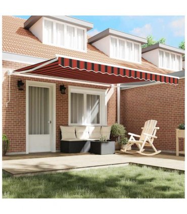 vidaXL Awning Manual Red and Black 350 x 250 x 165 cm Polyester