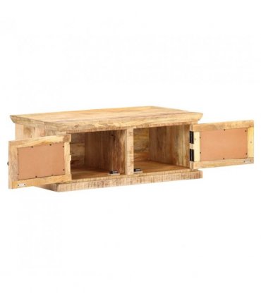 vidaXL Coffee Table 90x50x35 cm Solid Mango Wood and Natural Cane