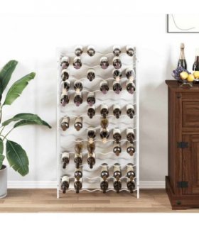 vidaXL Wine Rack for 72 Bottles White Metal