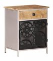 vidaXL Bedside Cabinet 40x30x50 cm Rough Mango Wood