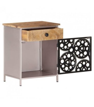 vidaXL Bedside Cabinet 40x30x50 cm Rough Mango Wood