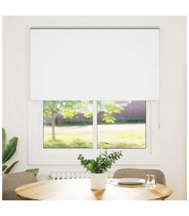 vidaXL Roller Blind Blackout White 130x175 cm Fabric Width 126.6 cm Polyester