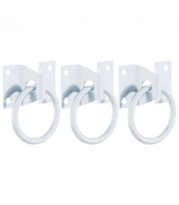 vidaXL Hitching Rings with Plates 3 pcs Silver Steel
