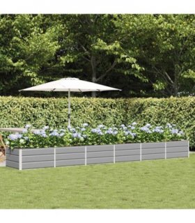 vidaXL Planter Light Grey 480 x 80 x 45 cm Steel