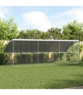 vidaXL Dog Kennel 3 pcs Silver 6 x 2 x 2 m Galvanised steel