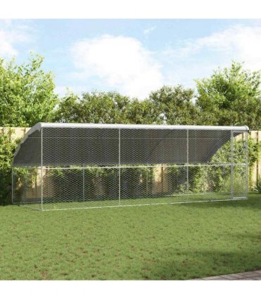 vidaXL Dog Kennel 3 pcs Silver 6 x 2 x 2 m Galvanised steel