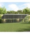 vidaXL Dog Kennel 3 pcs Silver 6 x 2 x 2 m Galvanised steel