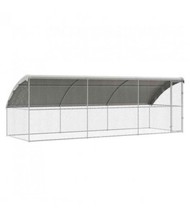 vidaXL Dog Kennel 3 pcs Silver 6 x 2 x 2 m Galvanised steel