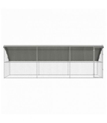 vidaXL Dog Kennel 3 pcs Silver 6 x 2 x 2 m Galvanised steel