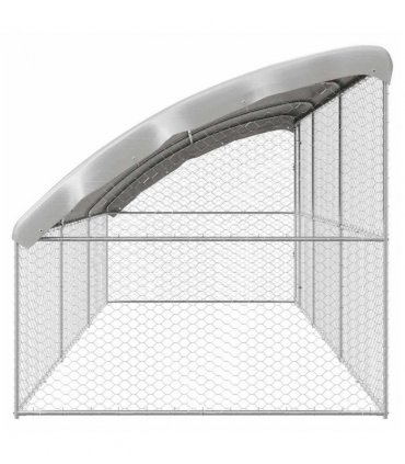 vidaXL Dog Kennel 3 pcs Silver 6 x 2 x 2 m Galvanised steel