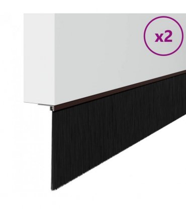 vidaXL Self-adhesive Door Brush Seals 2 pcs Brown 100 cm
