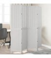 vidaXL Room Divider 4 Panels White Solid Wood Paulownia