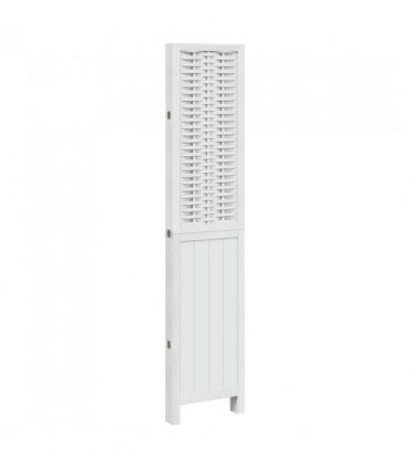 vidaXL Room Divider 4 Panels White Solid Wood Paulownia