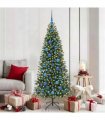 vidaXL Christmas Bauble Set with 300 LEDs 120 pcs Blue Plastic