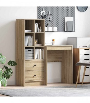vidaXL Desk with Drawer with Shelf with Storage 2 pcs Sonoma Oak