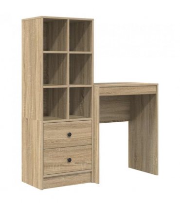 vidaXL Desk with Drawer with Shelf with Storage 2 pcs Sonoma Oak