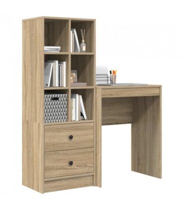 vidaXL Desk with Drawer with Shelf with Storage 2 pcs Sonoma Oak