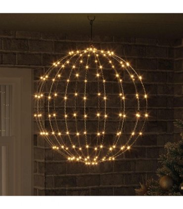 vidaXL Ball with 192 LEDs Warm white 59.5 x 59.5 x 63 cm Metal