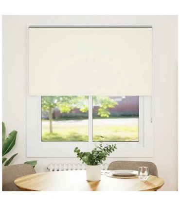 vidaXL Roller Blind Blackout Off White 140x150 cm Fabric Width 136.6 cm Polyester