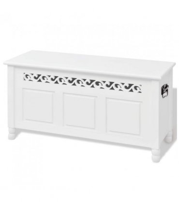 vidaXL Storage Bench Baroque Style MDF White