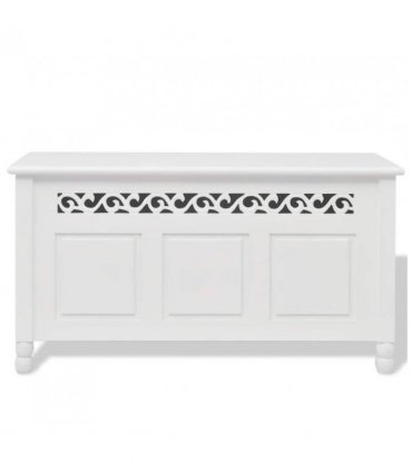 vidaXL Storage Bench Baroque Style MDF White